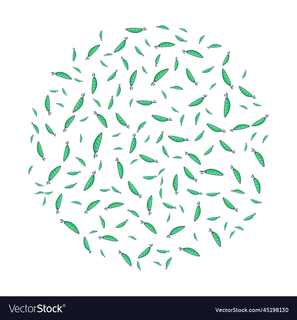 Peas concept in circle with clean and simple