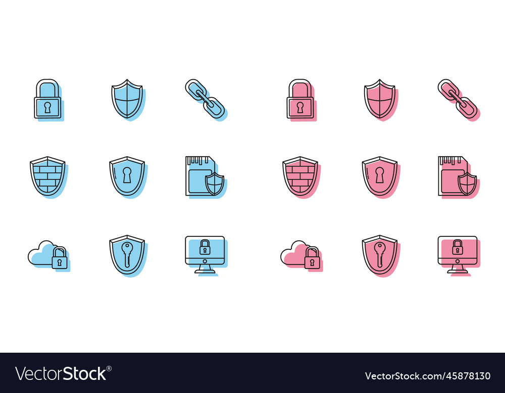 Set line cloud computing lock shield with key