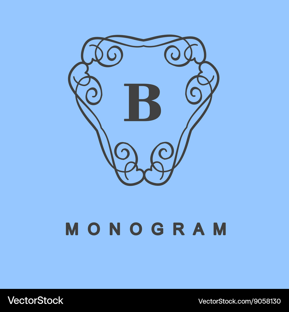 Set monogram logo template Royalty Free Vector Image