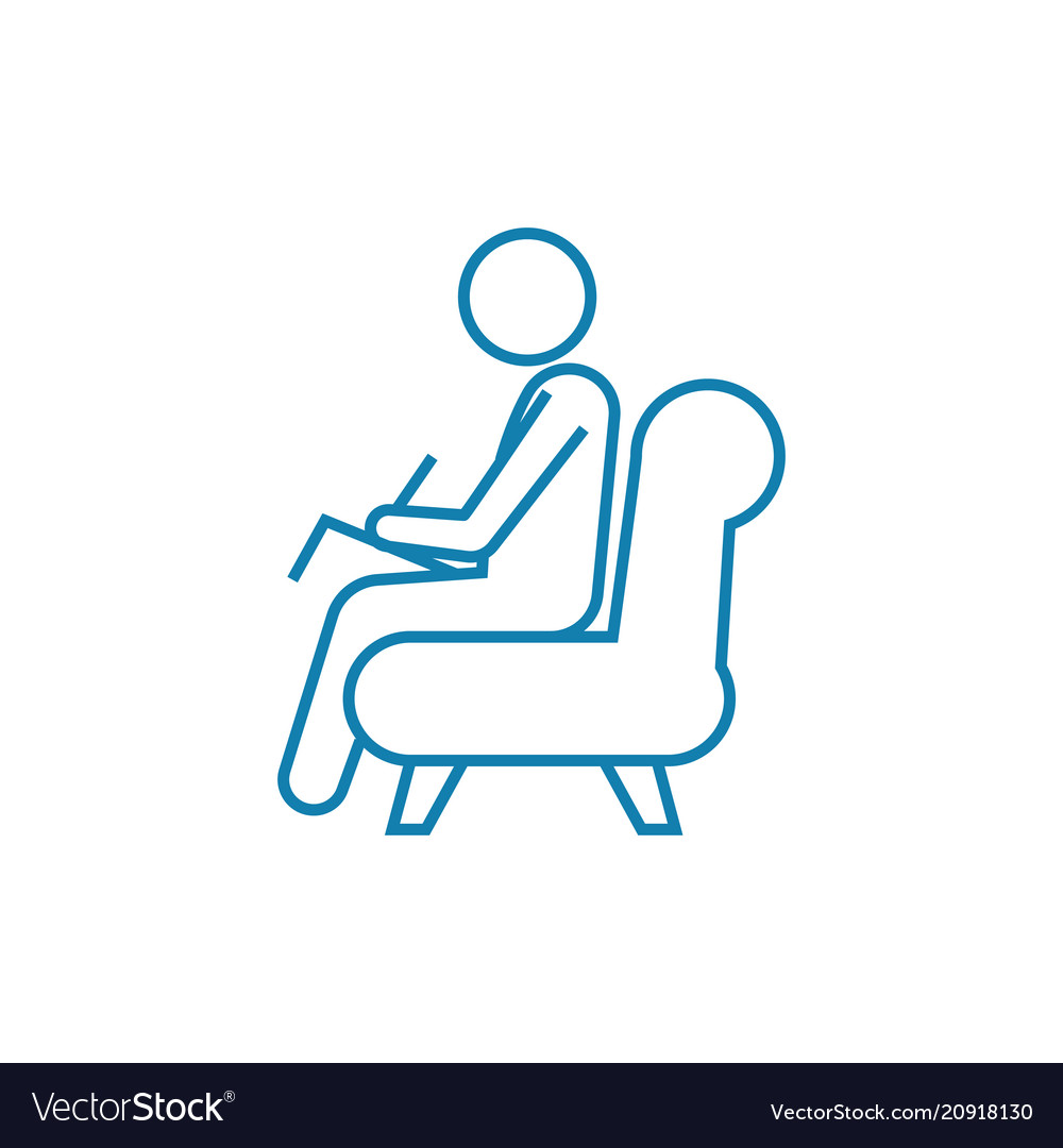 Signing documents linear icon concept vector image Signing documents linear icon concept