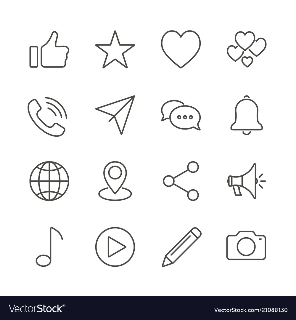 Social icon line Kontaktsymbol isoliert