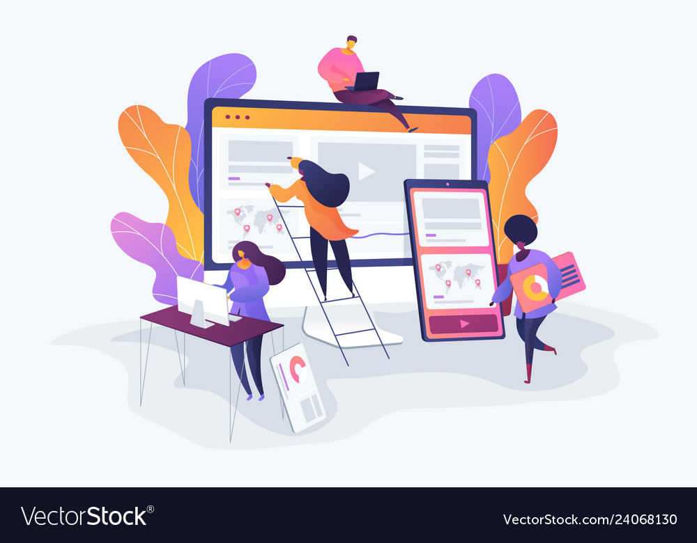 Web design development concept Royalty Free Vector Image