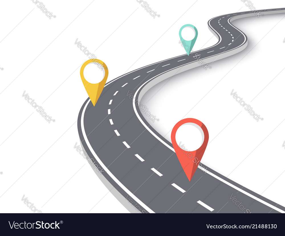 Winding road on a white isolated background Vector Image