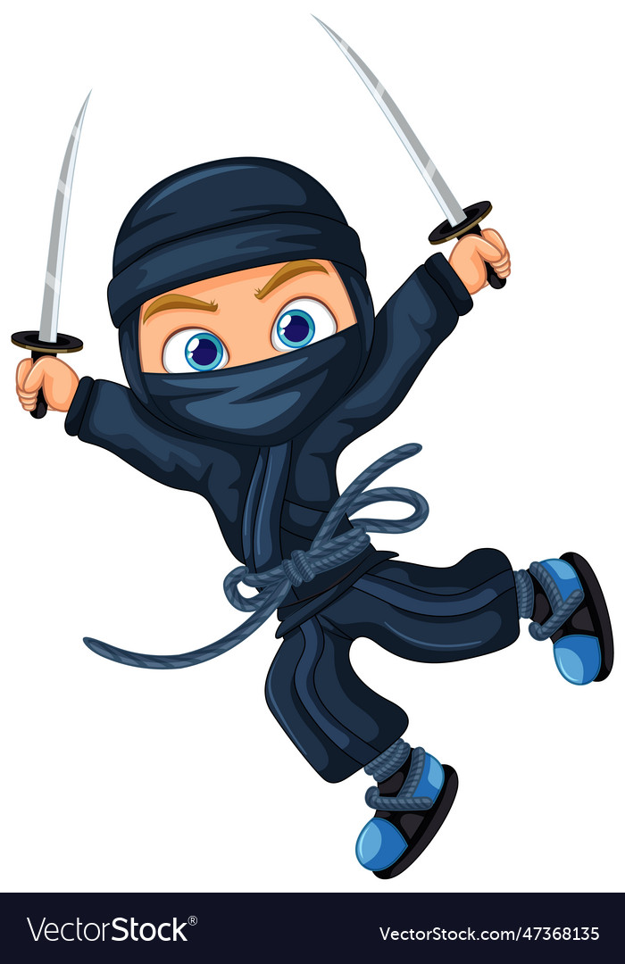 Asian Ninja Cartoon Character Royalty Free Vector Image