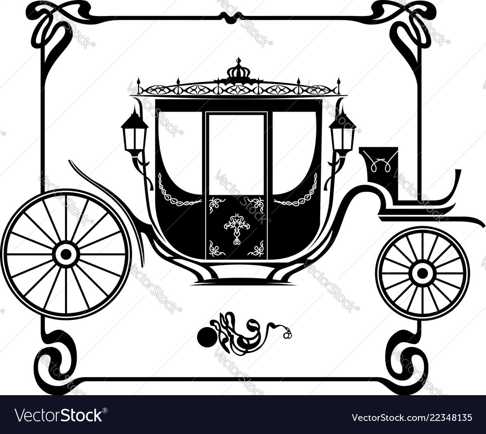 Brougham victorian carriage image Royalty Free Vector Image