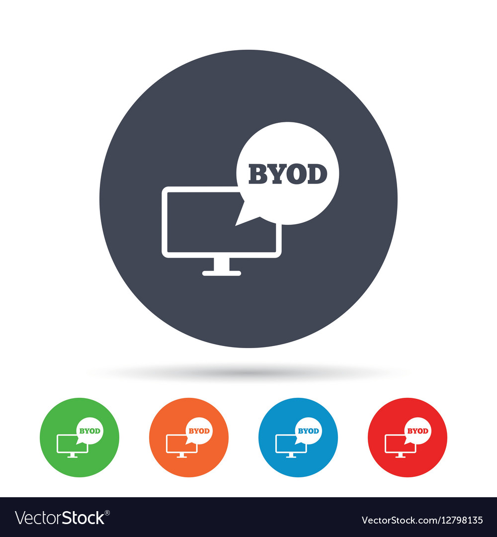 Byod sign icon bring your own device symbol Vector Image