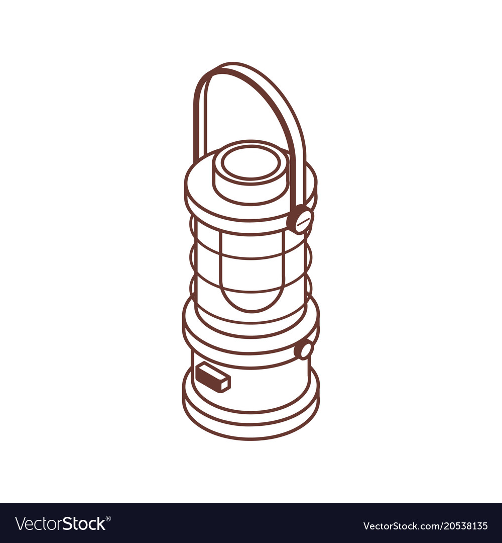 Camping lantern or gas lamp isometric icon