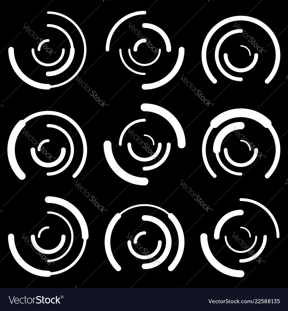 Concentric circles with random lines segmented vector image Concentric circles with random lines segmented