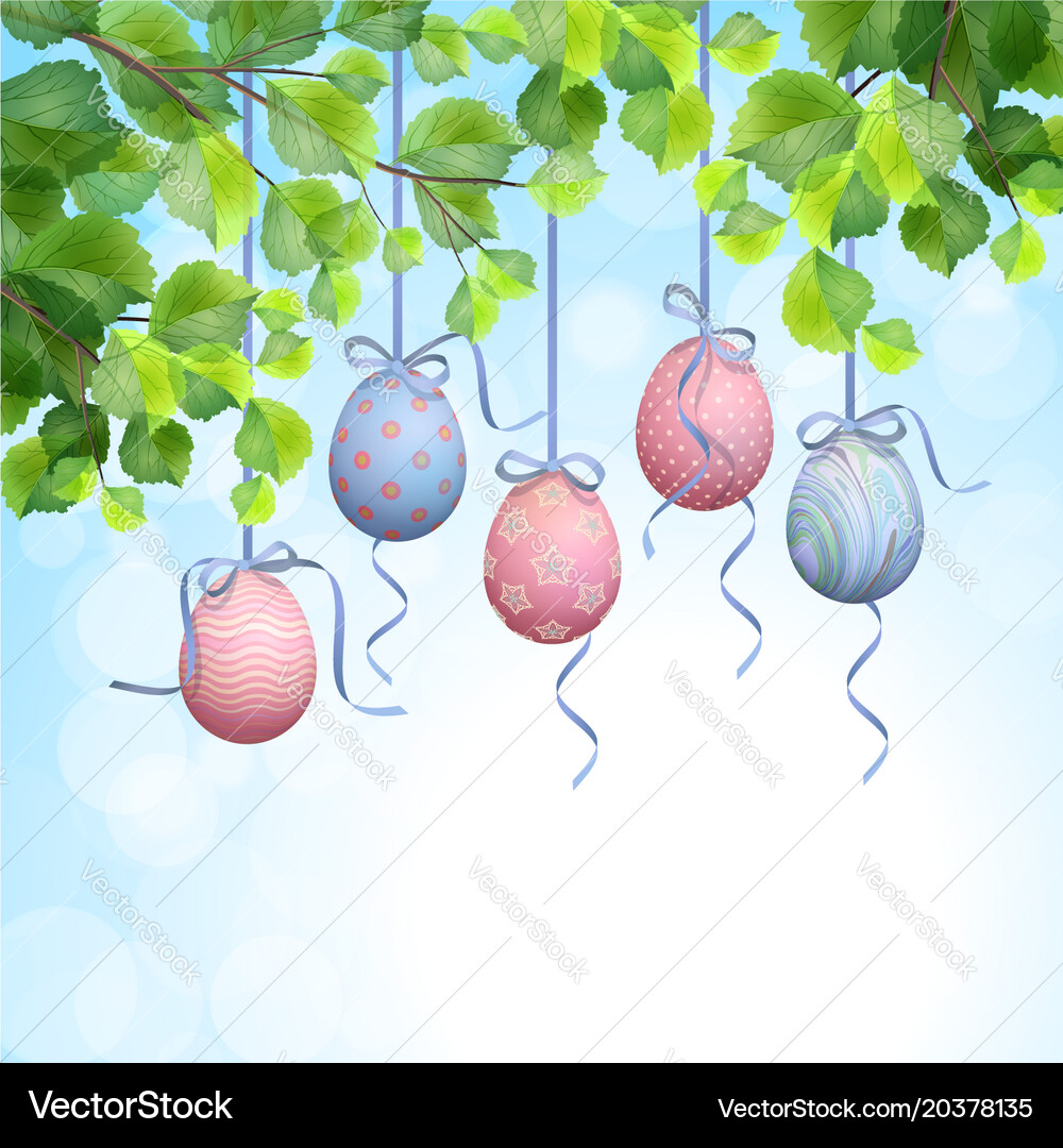 Easter hanging eggs Royalty Free Vector Image - VectorStock