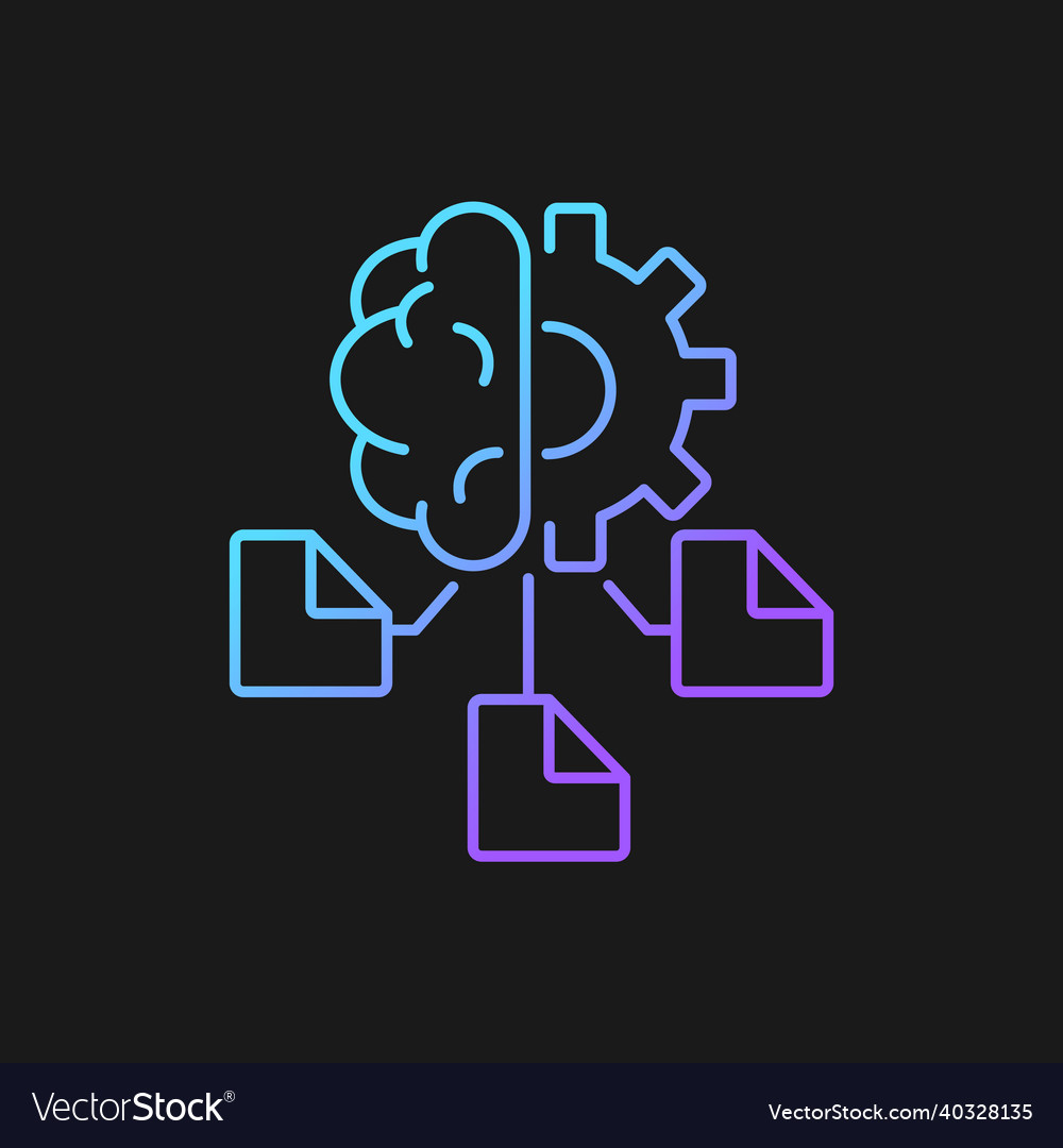Machine learning gradient icon for dark theme vector image Machine learning gradient icon for dark theme