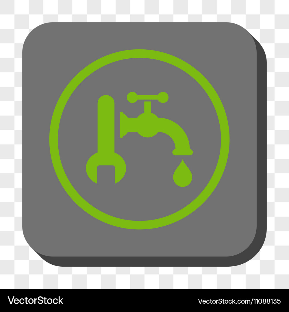 Plumbing rounded square button Royalty Free Vector Image