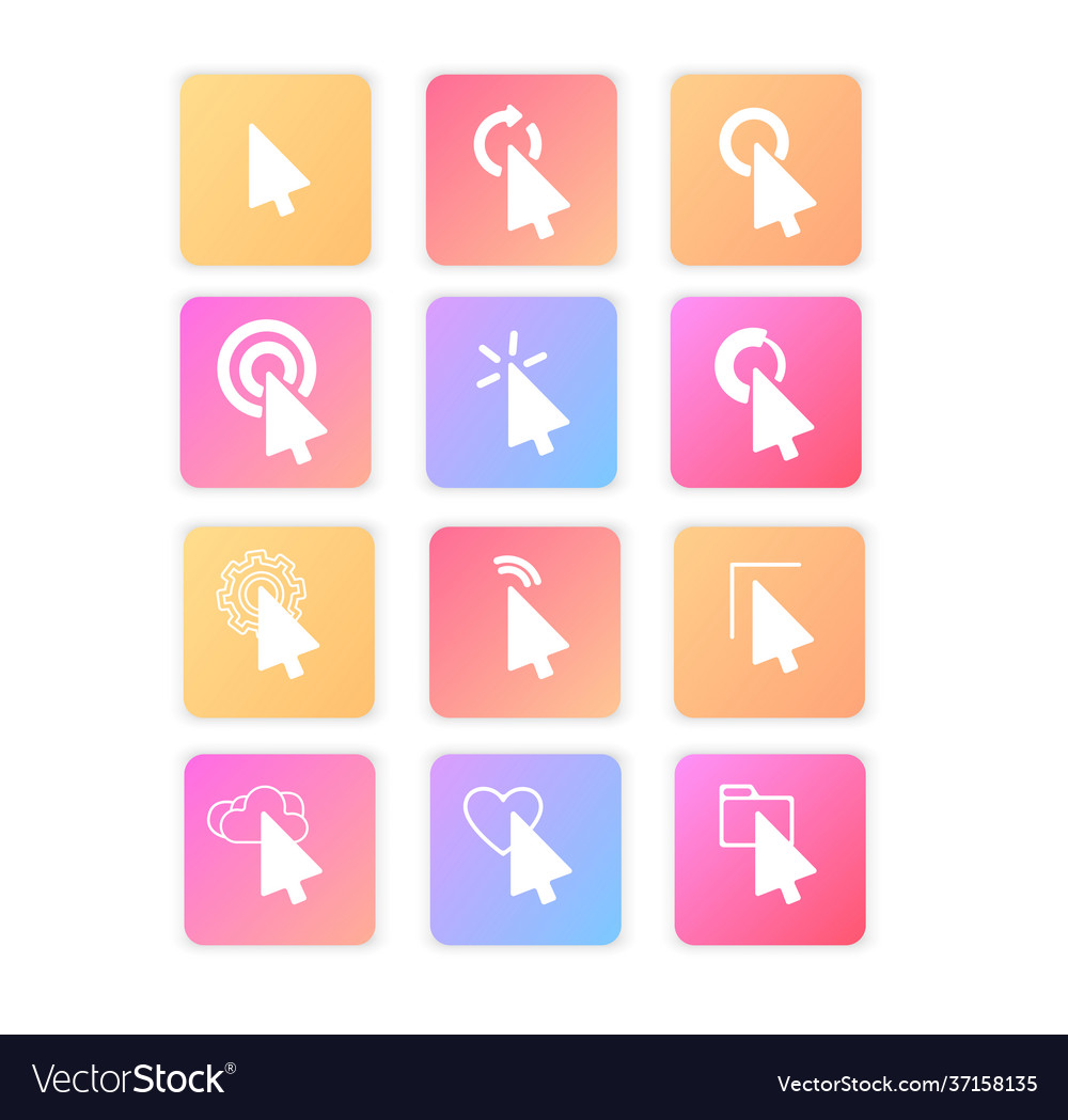 Pointer click icon clicking cursor Vector Image Pointer click icon clicking cursor