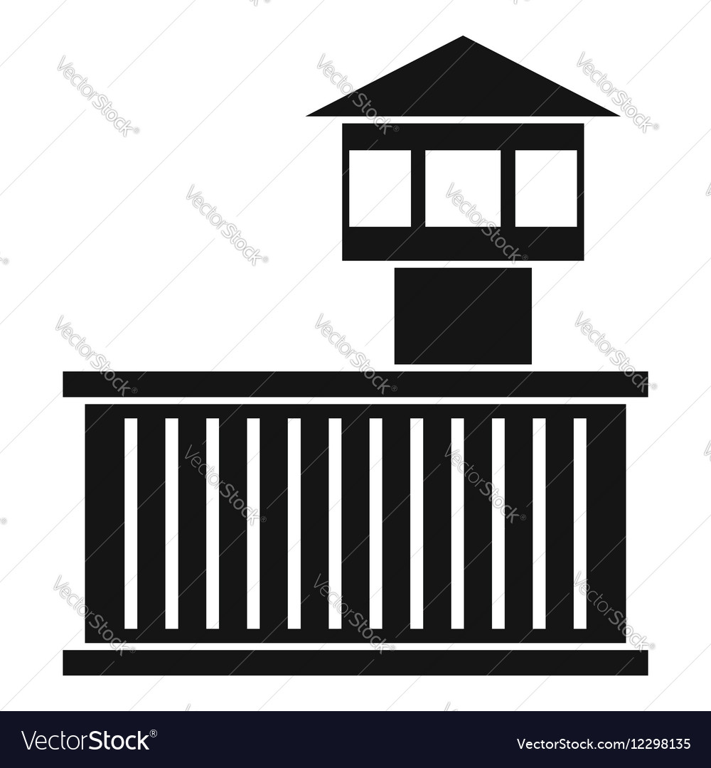 Prison tower icon simple style Royalty Free Vector Image