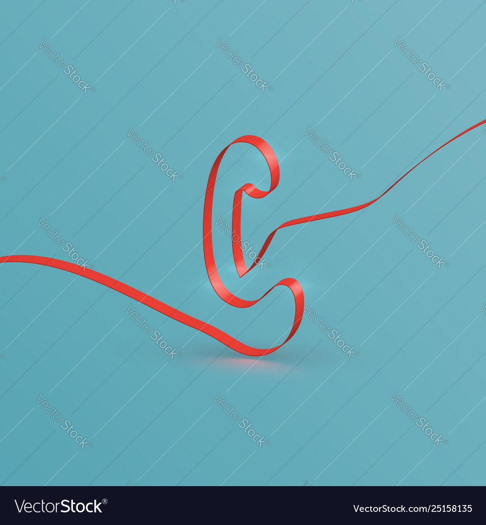Realistic ribbon font from a typeset