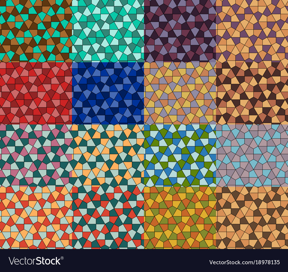 Seamless geometric pattern set simple flat lined