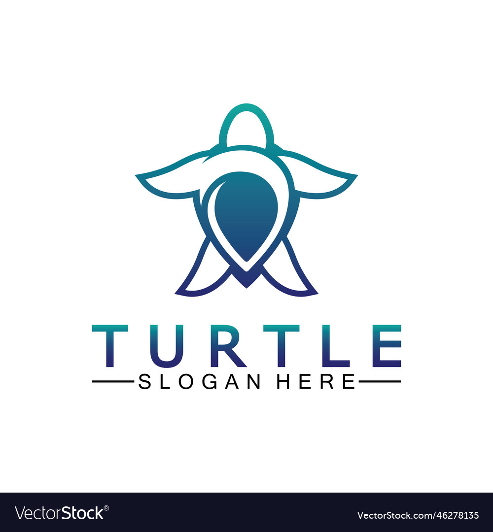 Turtle icon sea logo for buttons websites Vector Image