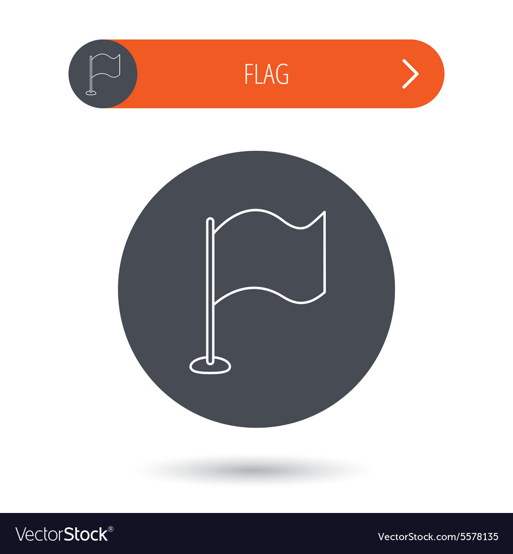 Waving flag icon location pointer sign