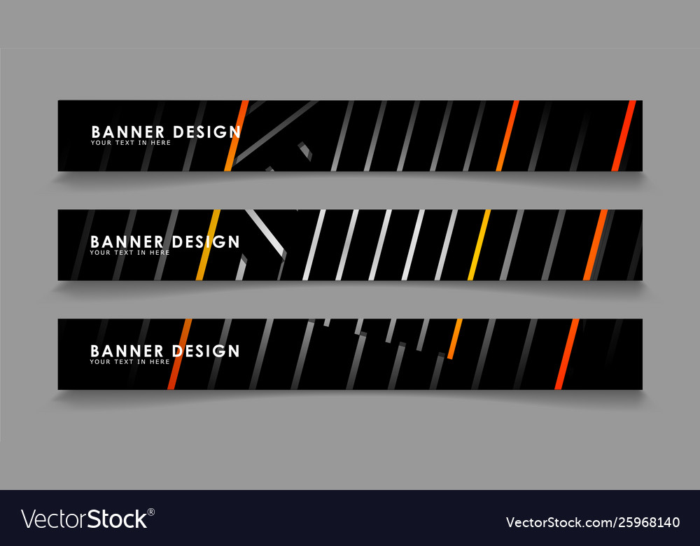 Abstract banner design with color gradient line
