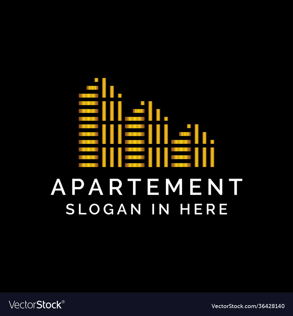 Apartement with grid line logo design