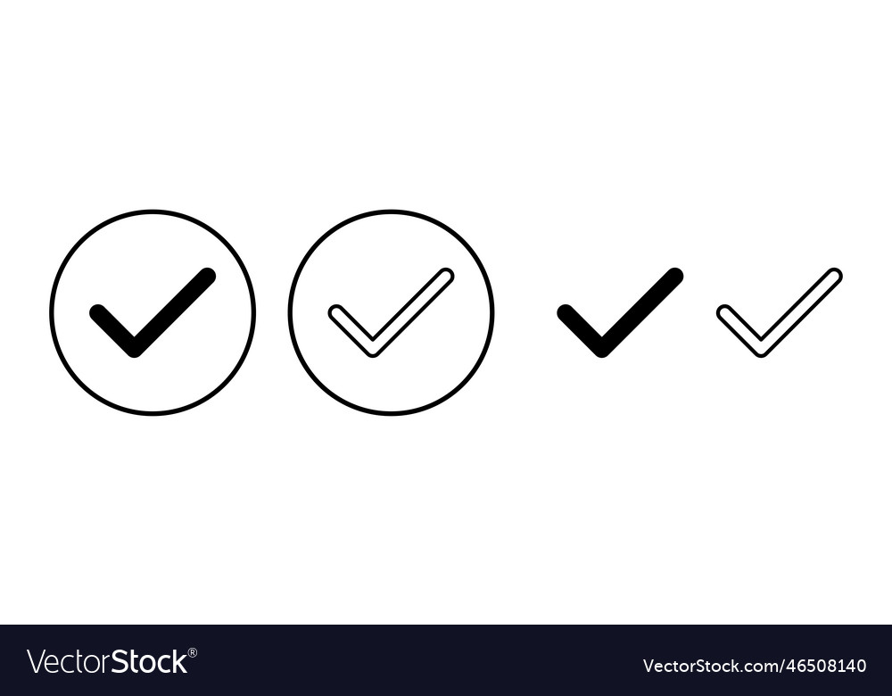 Check icon mark list button vector image Check icon mark list button