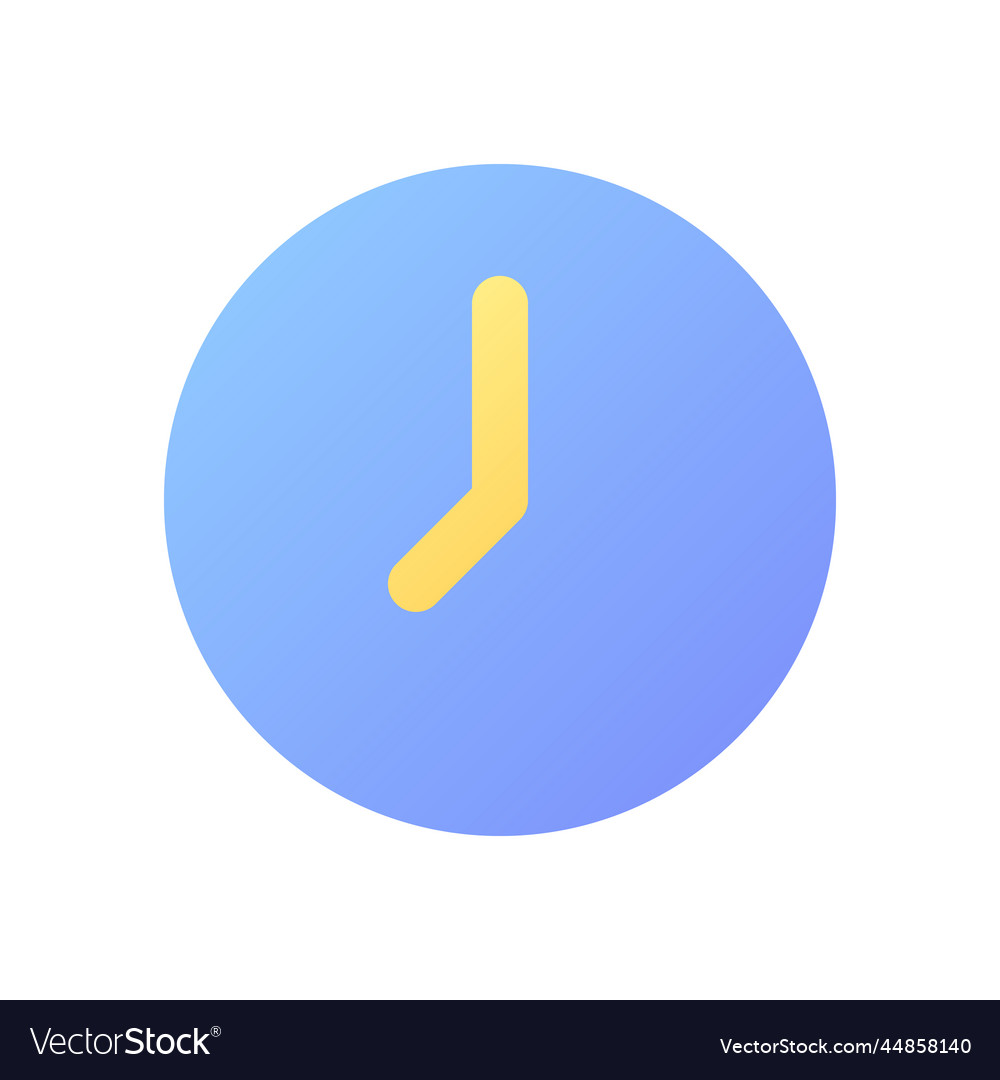 Clock pixel perfect flat gradient color ui icon vector image Clock pixel perfect flat gradient color ui icon