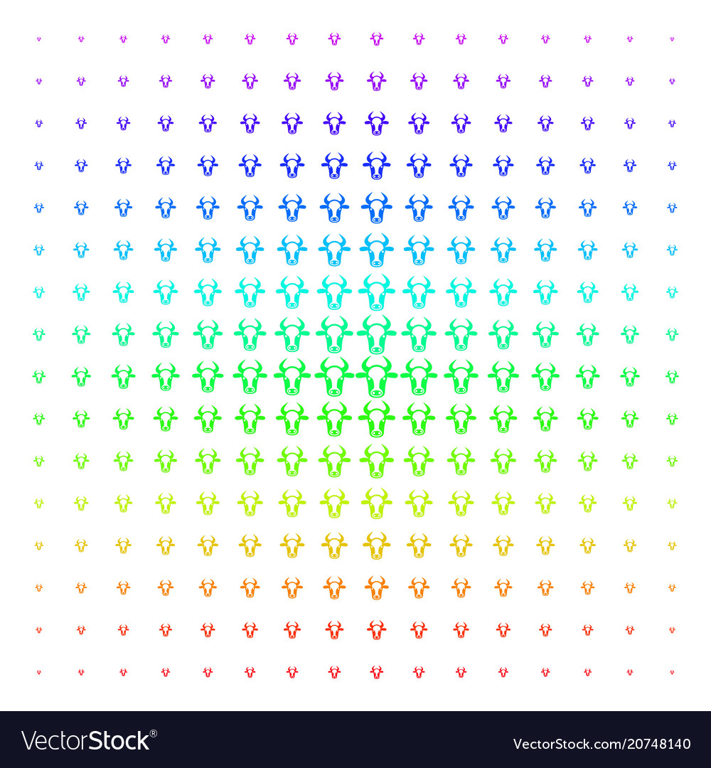 Cow head shape halftone spectrum pattern