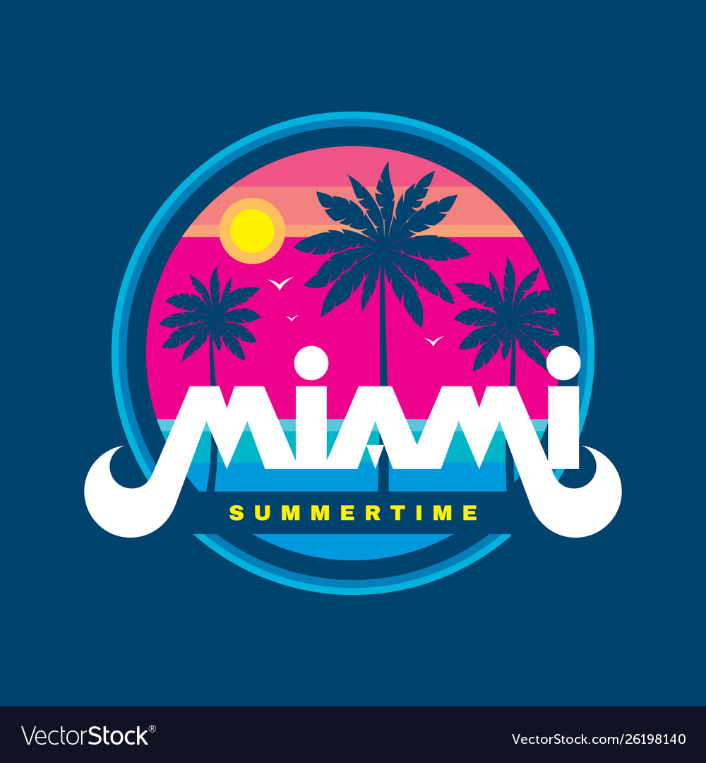 Florida miami summertime Royalty Free Vector Image