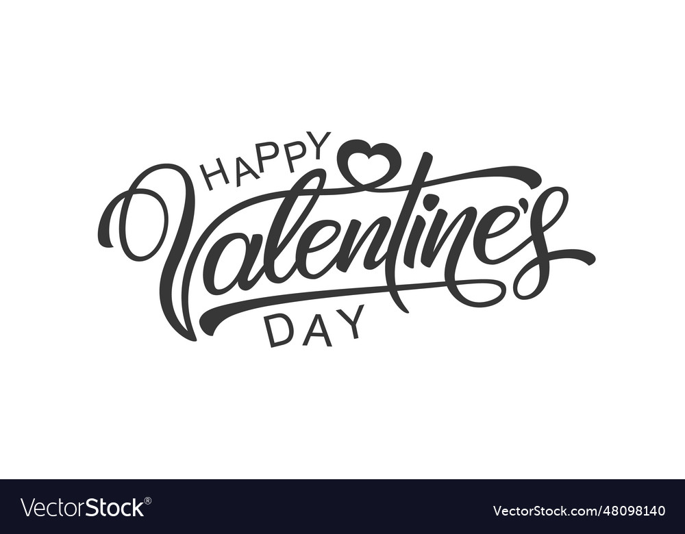 Happy valentines day hand drawn lettering Vector Image