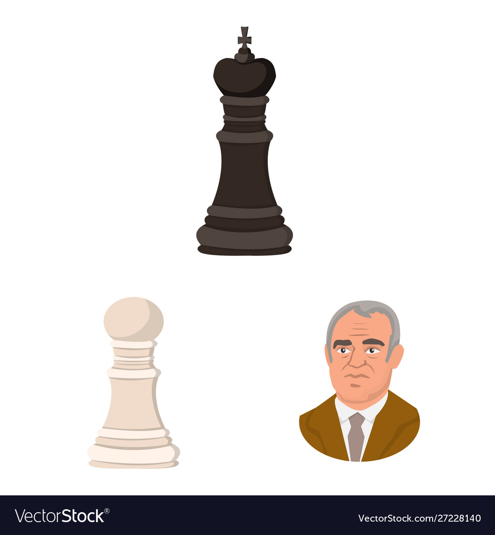 Isolated object chess and game symbol set vector image Isolated object chess and game symbol set