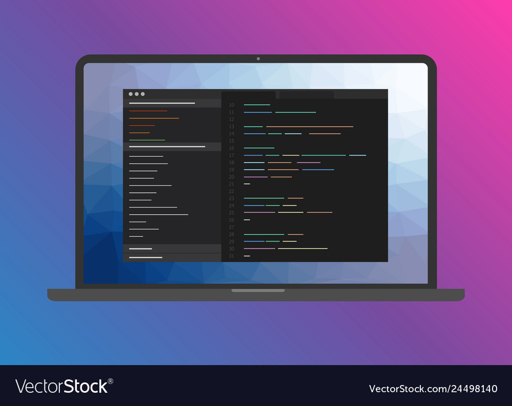 Laptop Coding Interface