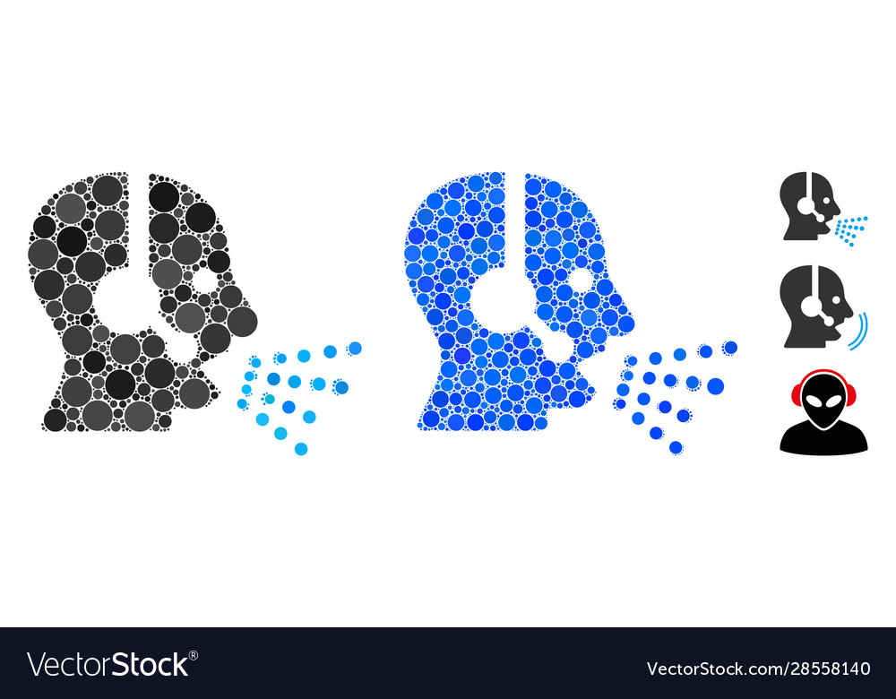 Operator speech composition icon circle dots vector image Operator speech composition icon circle dots