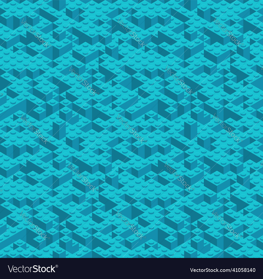 Plastic constructor game seamless pattern toy vector image Plastic constructor game seamless pattern toy