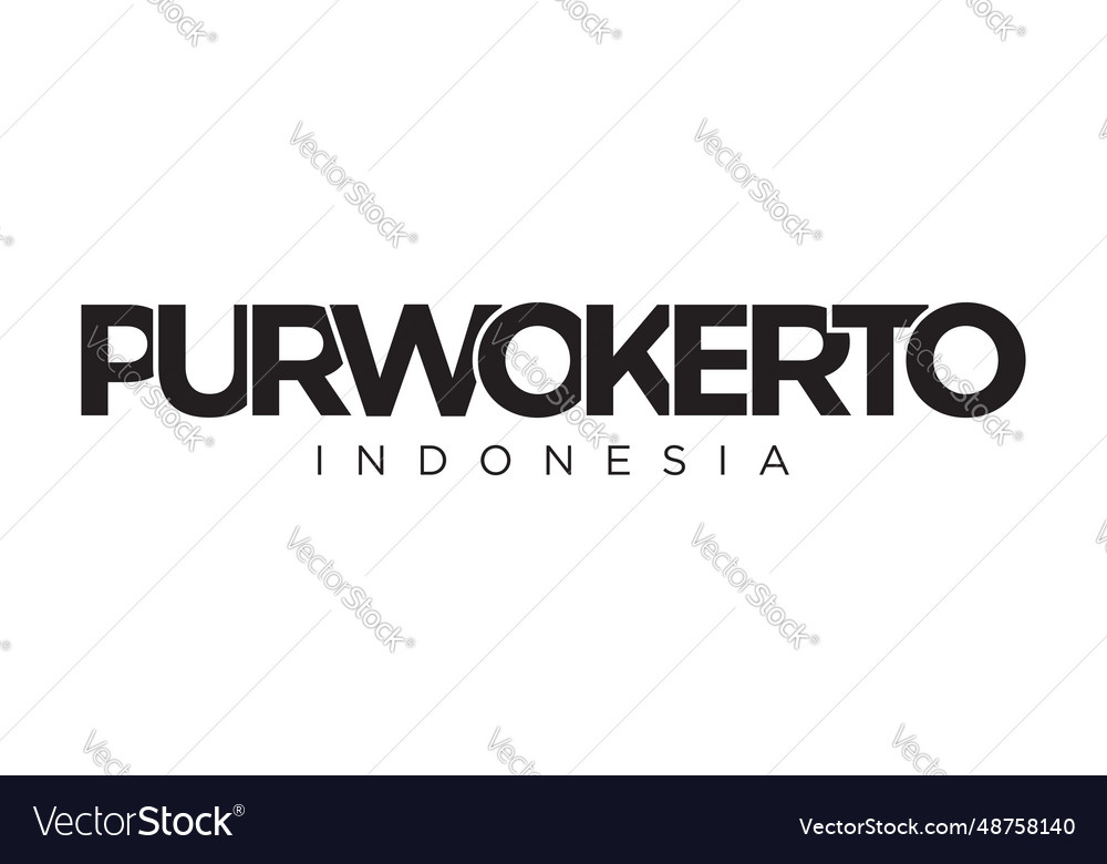 Purwokerto in the indonesia emblem design Vector Image