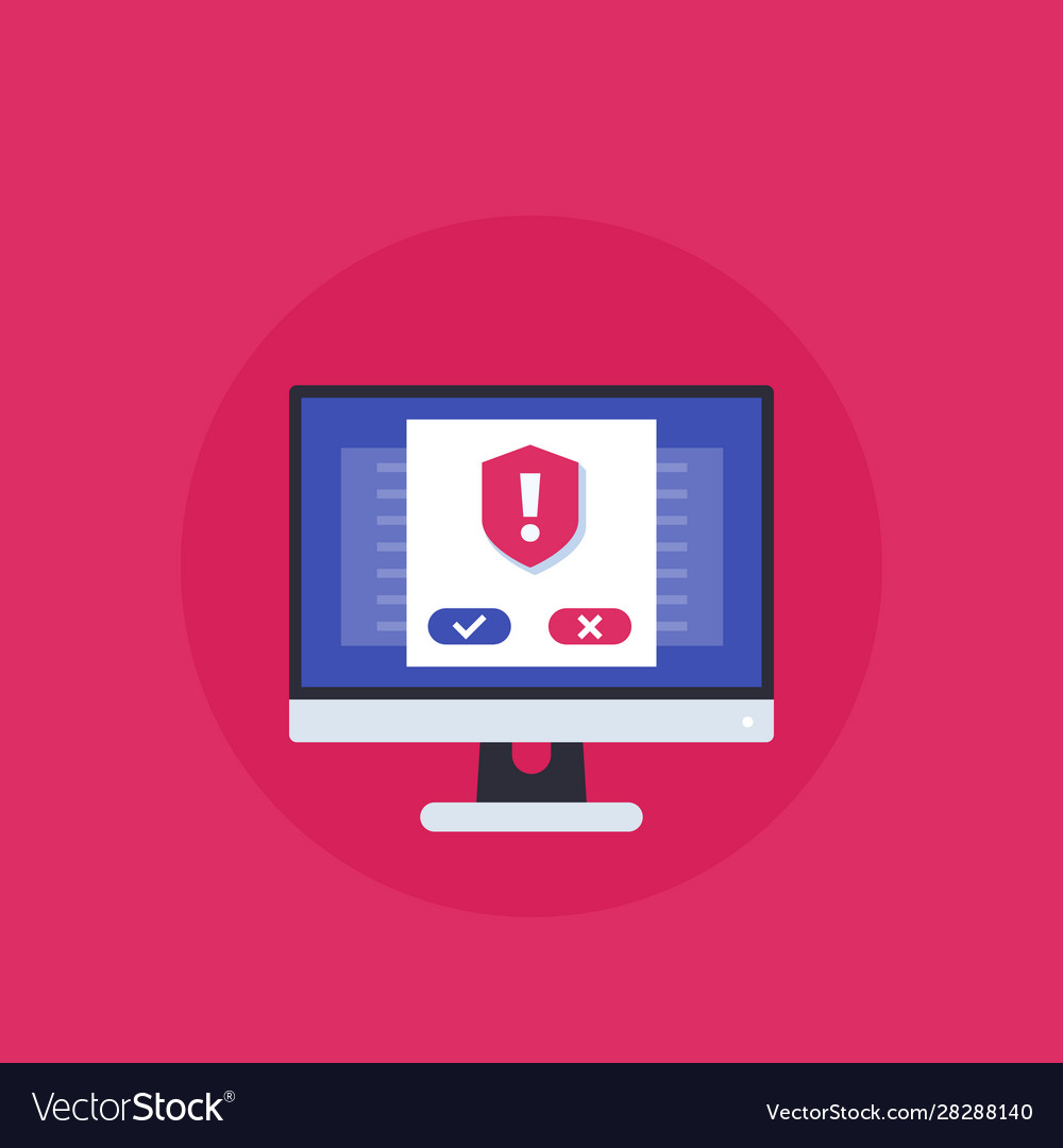 Security notification warning on computer screen