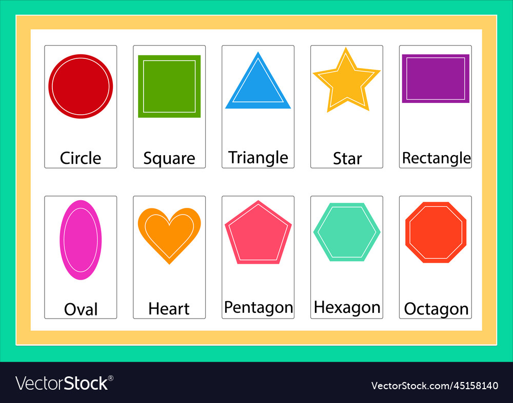 Shape flash cards Royalty Free Vector Image - VectorStock