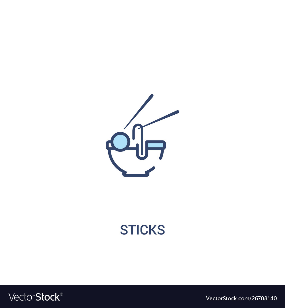 Sticks concept 2 colored icon simple line element vector image Sticks concept 2 colored icon simple line element