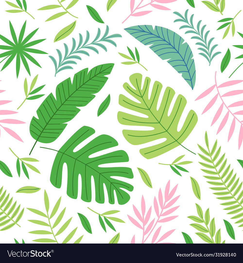 Tropical Leaves Seamless Pattern