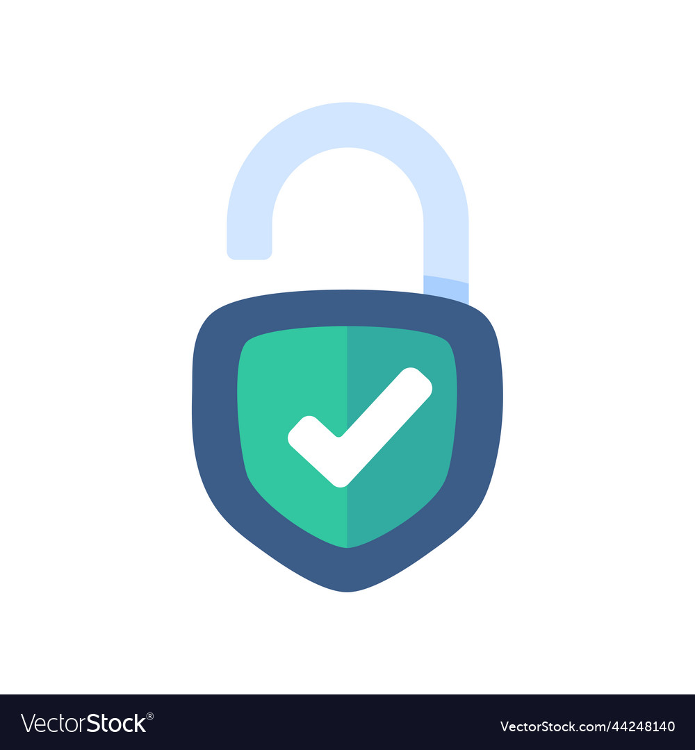 Unlocking the padlock with authentication vector image Unlocking the padlock with authentication
