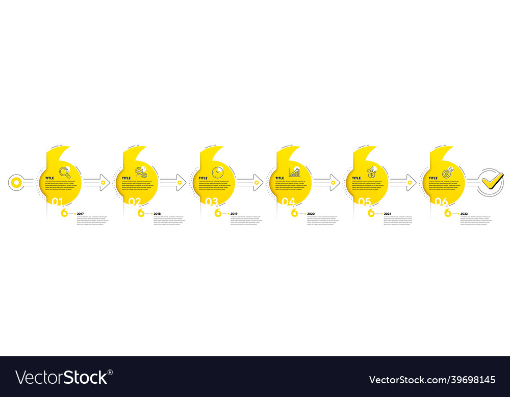 Business infographic 6 steps timeline workflow