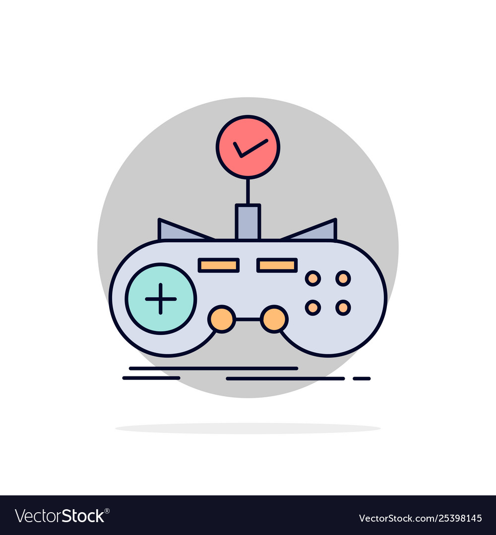 Check controller game gamepad gaming flat color vector image Check controller game gamepad gaming flat color
