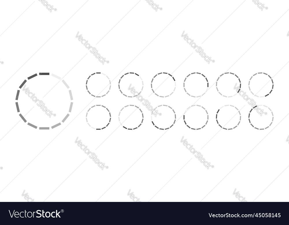 Circular loading buffering icons vector image Circular loading buffering icons