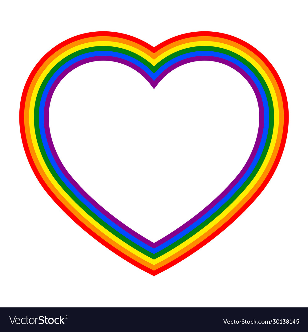 Colorful Rainbow Heart Royalty Free Vector Image