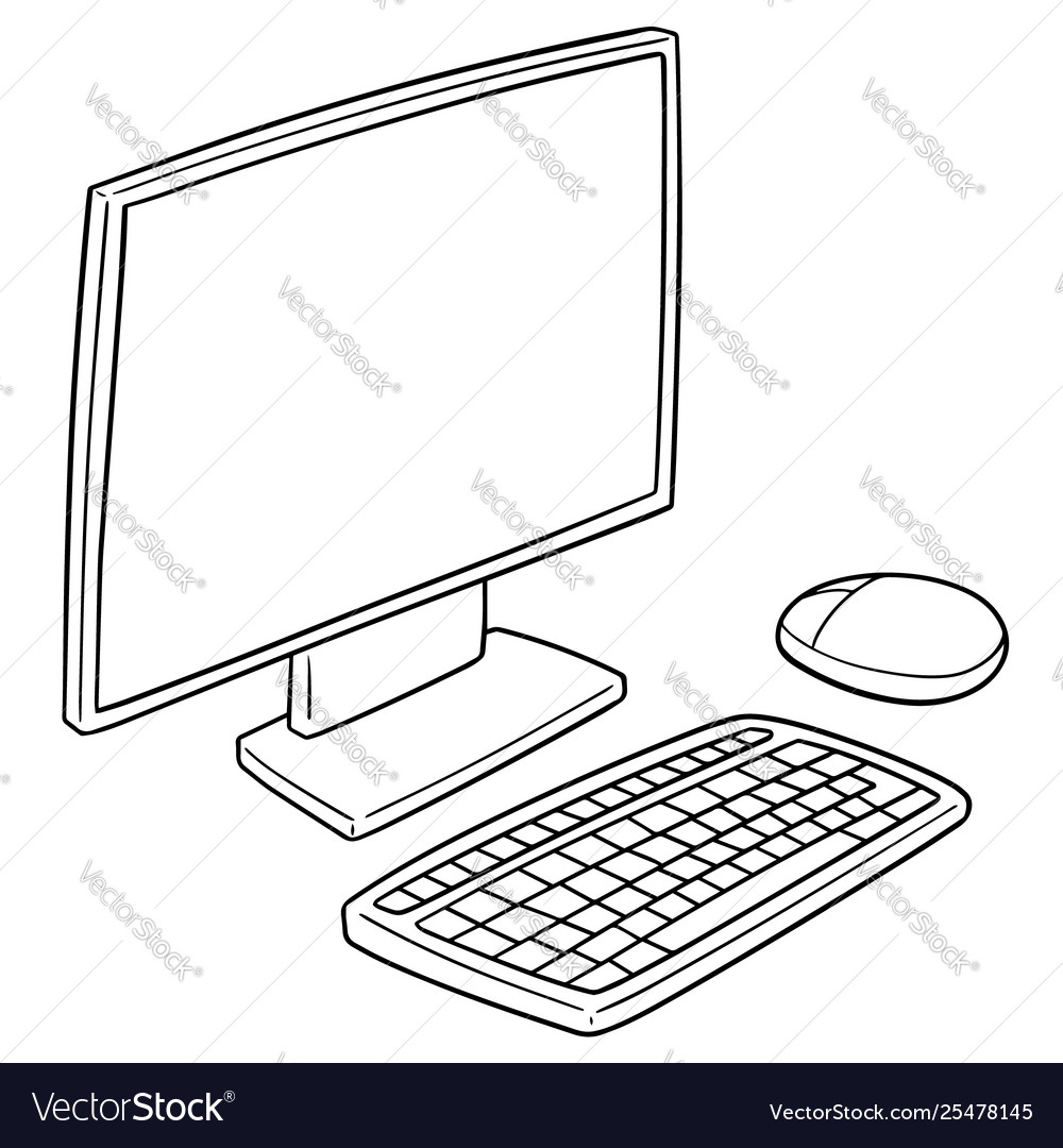 Computer Monitor Keyboard Mouse Set