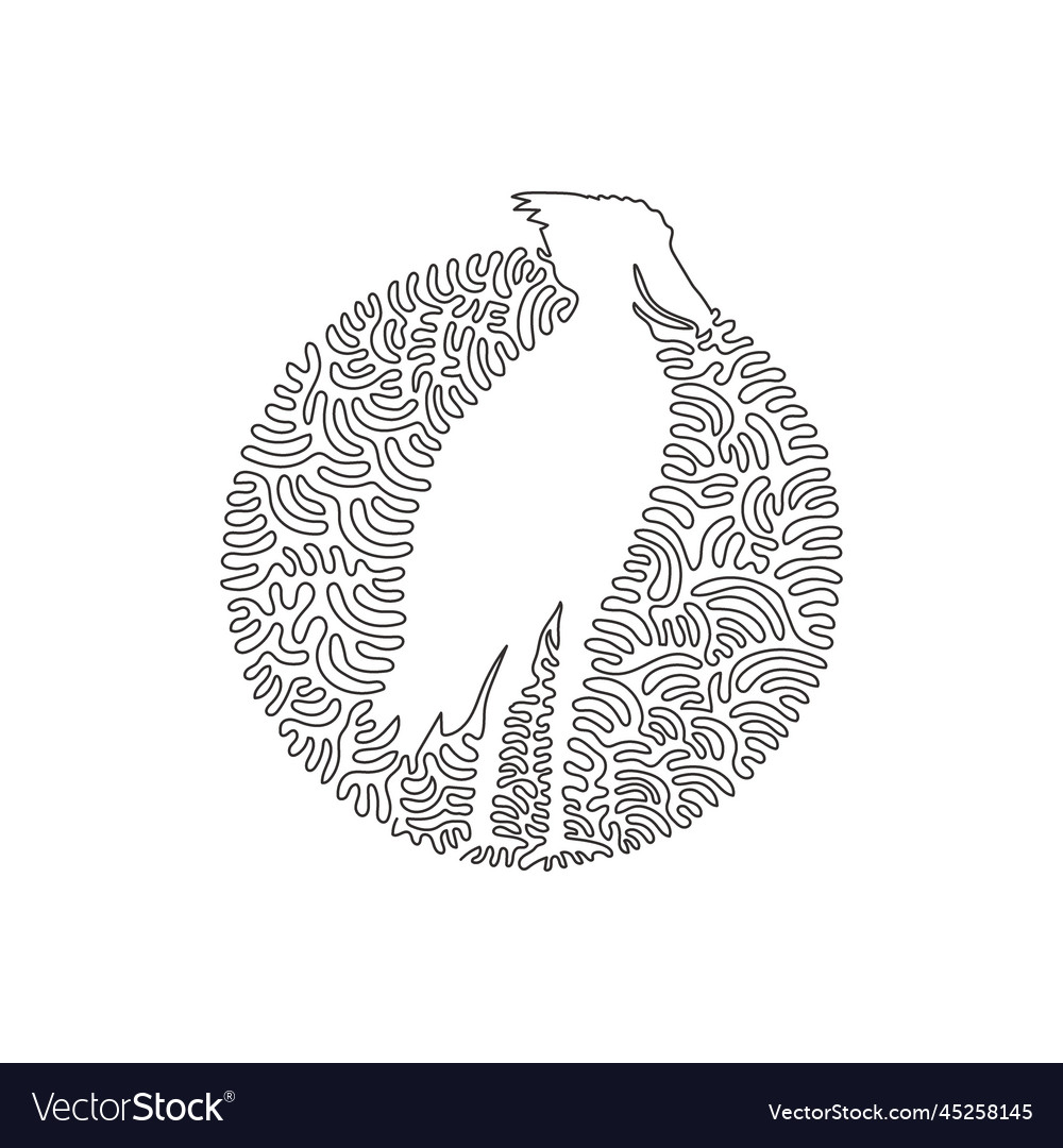 Continuous curve one line drawing of standing vector image Continuous curve one line drawing of standing