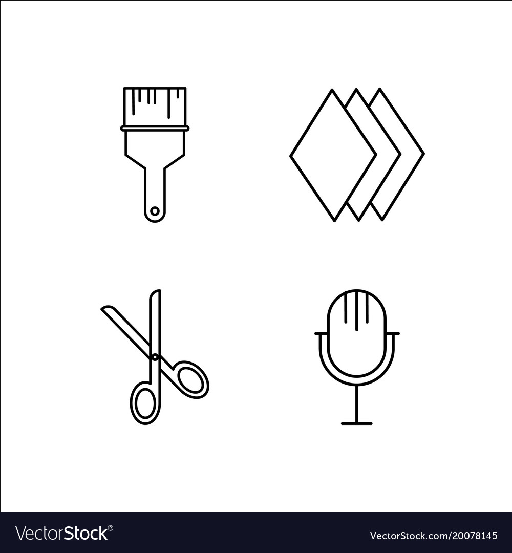 Design and studio simple linear icon setsimple