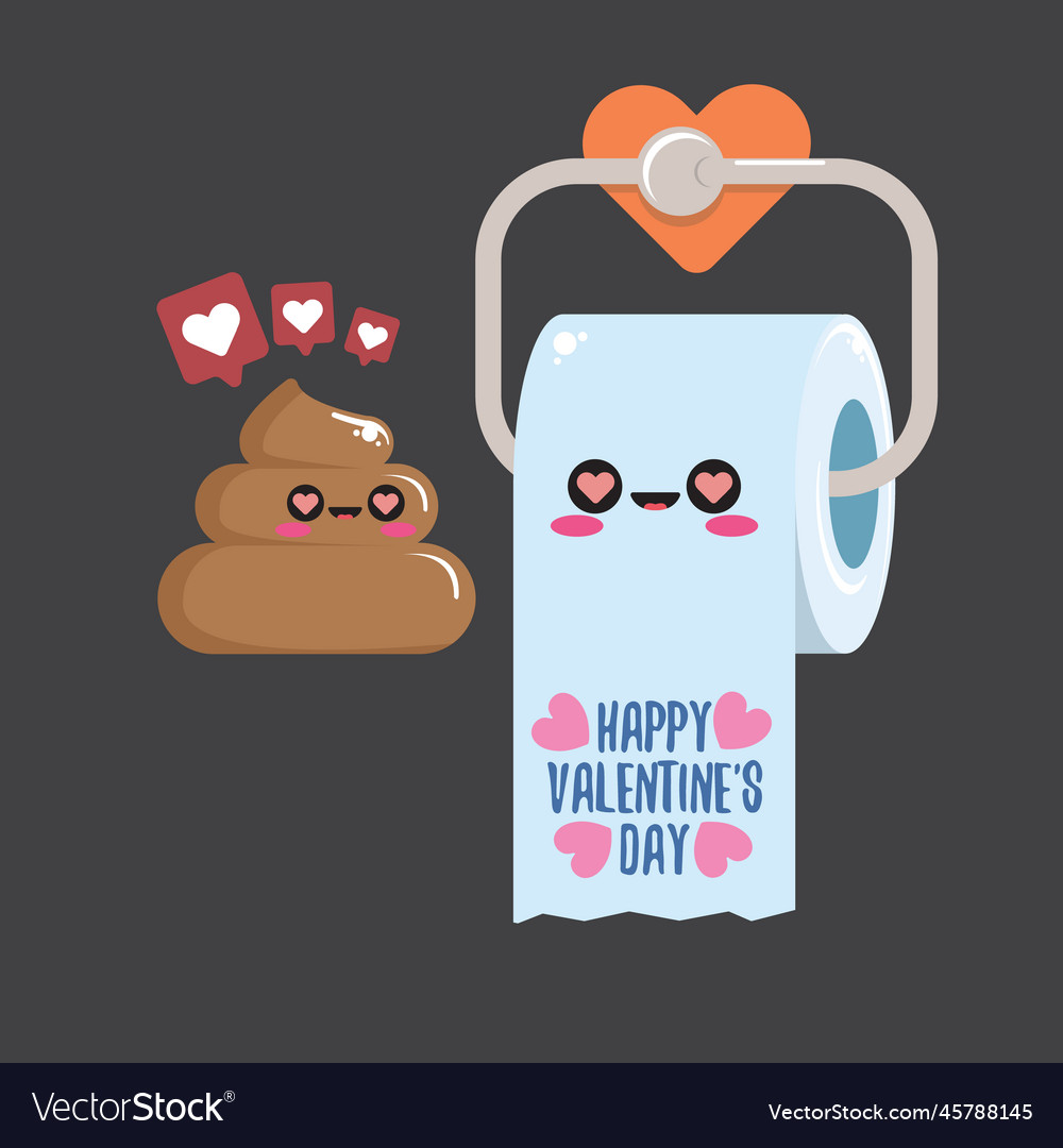 Funky poo and toilet paper falling in love