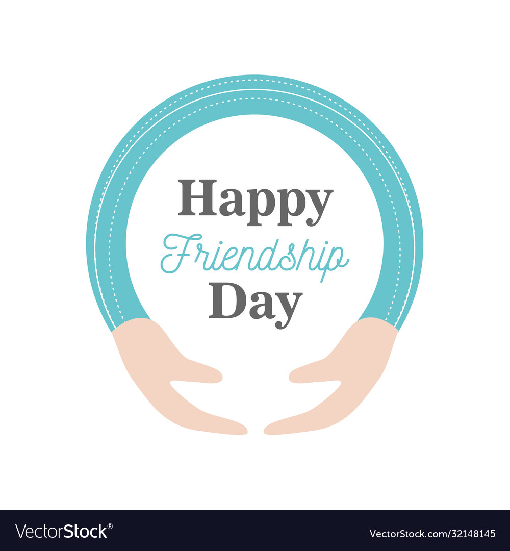 Happy friendship day with arms detailed style icon