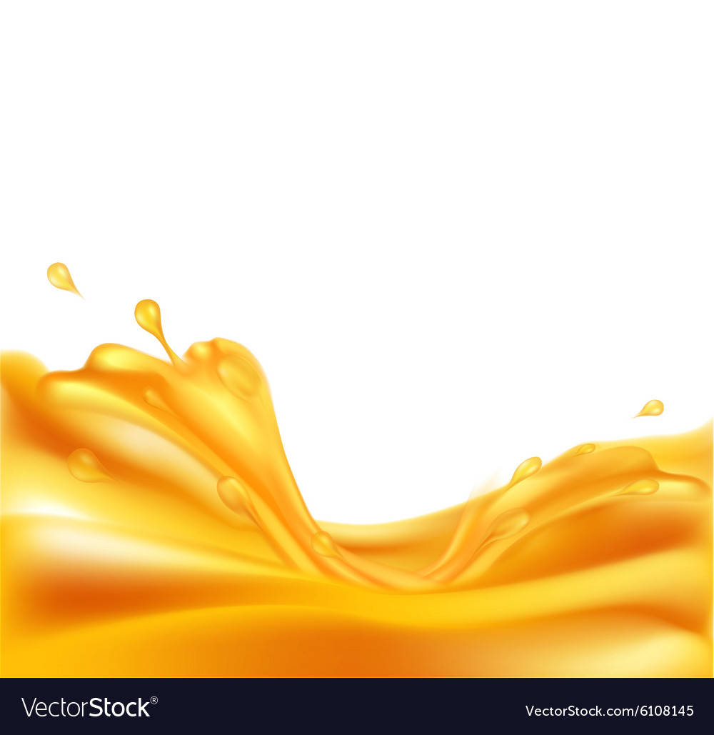 Juicy background with splashes of orange juice Vector Image
