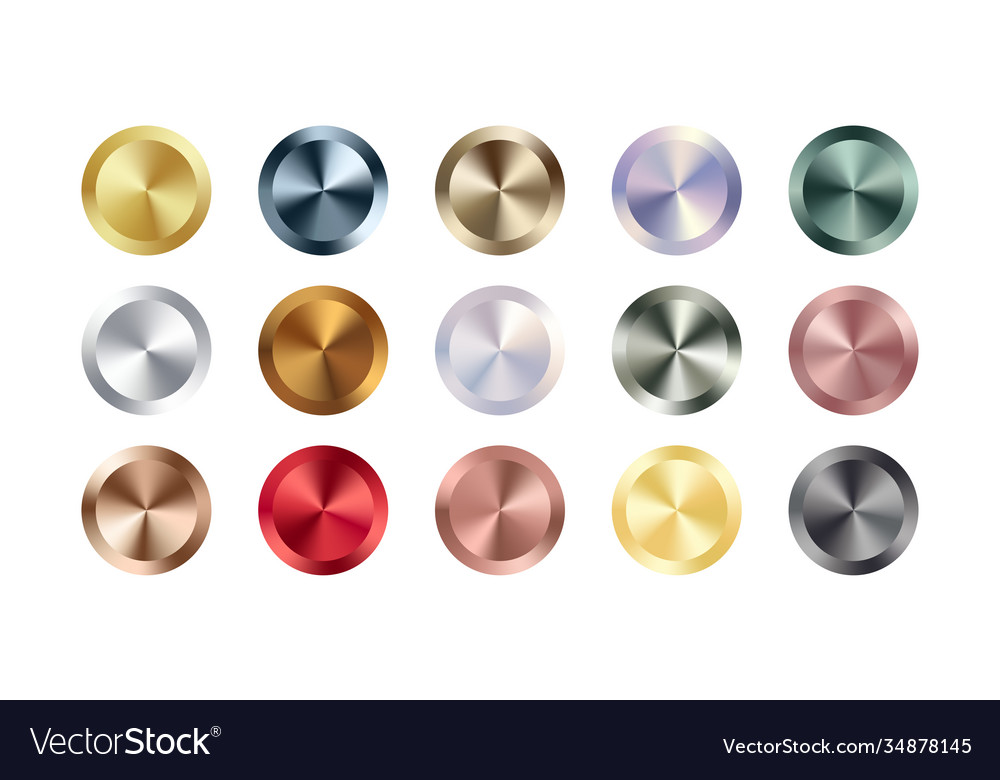Metallic Chrome Circle Badge Set