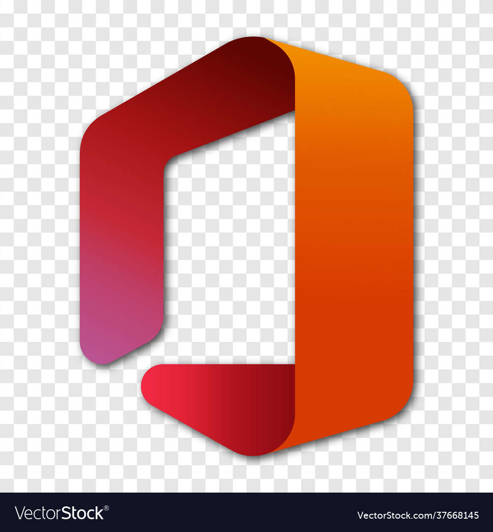 Microsoft Office Logo With Shadow Royalty Free Vector Image